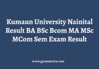 Kumaun University Nainital Result Sem Exam